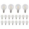 Clickinline 20 Pcs G40 LED Replacement Light Bulbs E12 Screw Base Shatterproof LED Globe Bulbs for Solar String Lights Warm