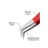 Professional Eyelash Extension Tweezers - Fiber Tip Stainless Steel Eyelash Extension - Pack of 2 Eyelashes Extension Tweezers – Lash Tweezers for Eyelash Extensions (RED)