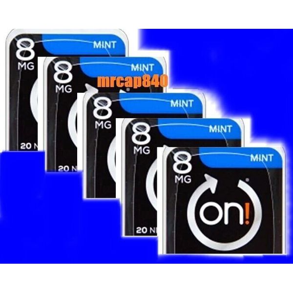 ON! Mint 8 mg 5 PACKS 100 PIECES - TOBACCO FREE! mint flavor lozenge