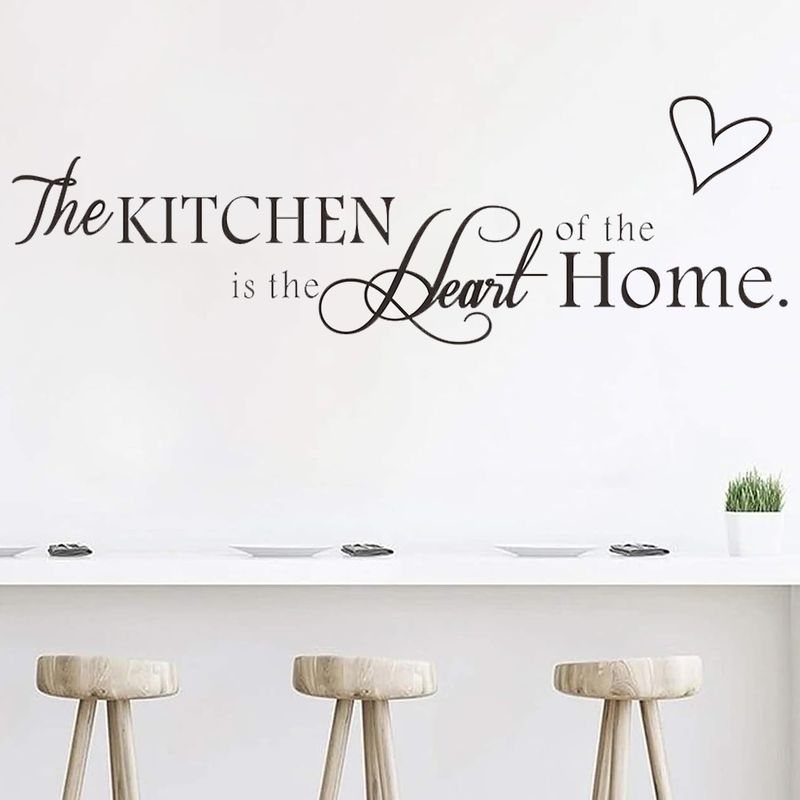 Vinyl Wall Quotes Stickers The Kitchen is The Heart of The Home Saying ...