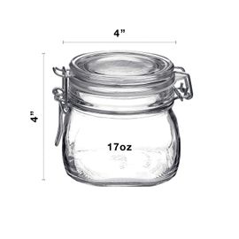 Bormioli Rocco Fido Square Jar with Blue Lid, 72-Ounce 