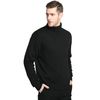 Kallspin Men's Turtleneck Sweaters Wool Blend Mid-Weight Highneck Pullover Sweaters(Black,4X-Large)