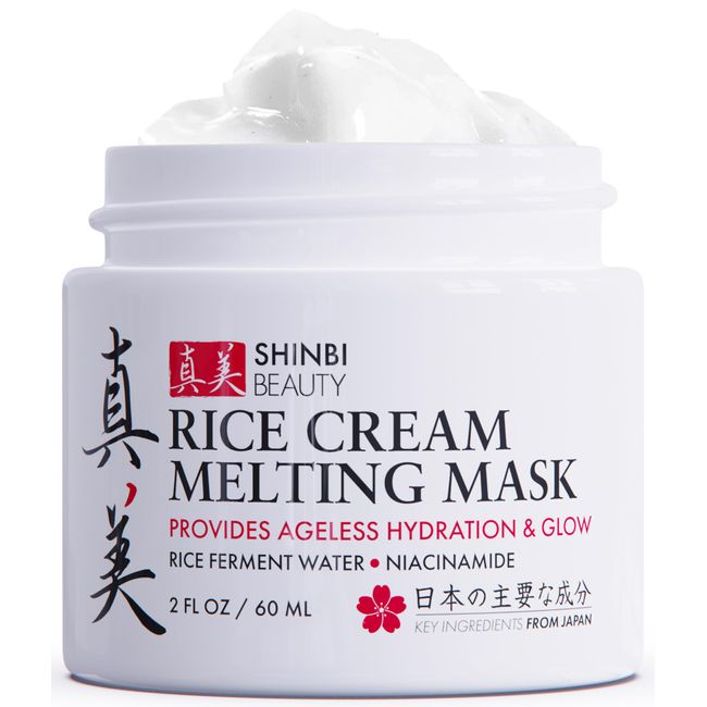 Shinbi Beauty Japanese Rice Mask for Face - Organic Face Mask Skincare - Japanese Skin Care Products for Anti Aging Anti Wrinkle J Beauty Glow 1oz