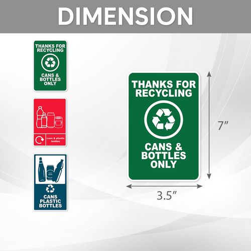 Pack 9 Pcs Recycle and Trash Sticker for Trash Cans Garbage Bins Waste Signs Recycling Bin Labels Indoor Outdoor Home Offices Bumper Stickers Reusable Waterproof Vinyl Decals Set