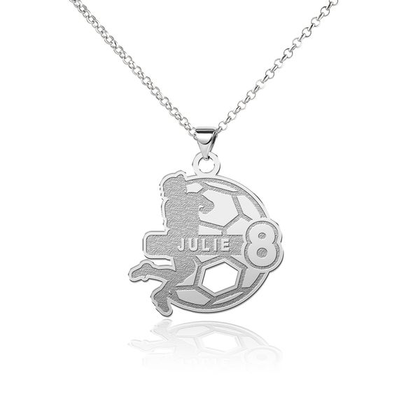 Pugster Custom Soccer Necklace with Number Charm Personalized Name Gift for Women Athlete