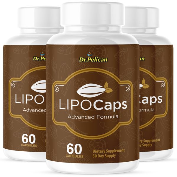LipoCaps- Keto & Weight Support- 3 Bottles- 180 Capsules