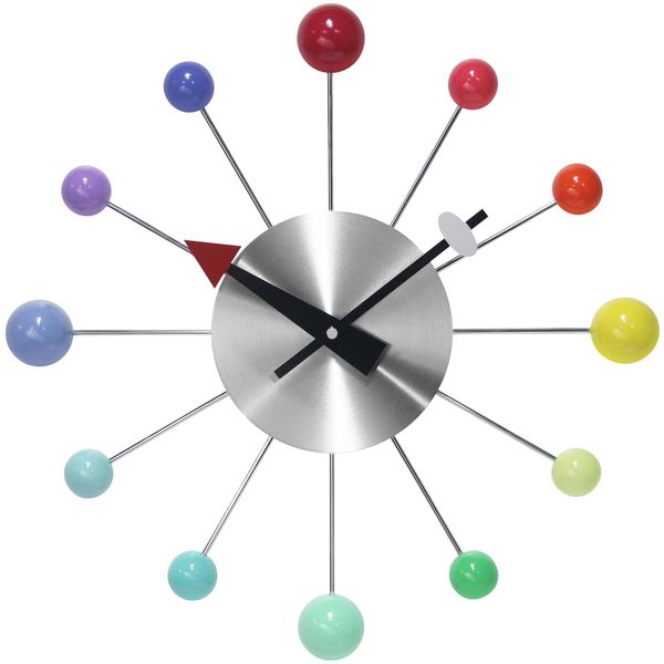 Infinity Instruments LTD. Orb Spoke Starburst Wall Clock, Rainbow, 15"