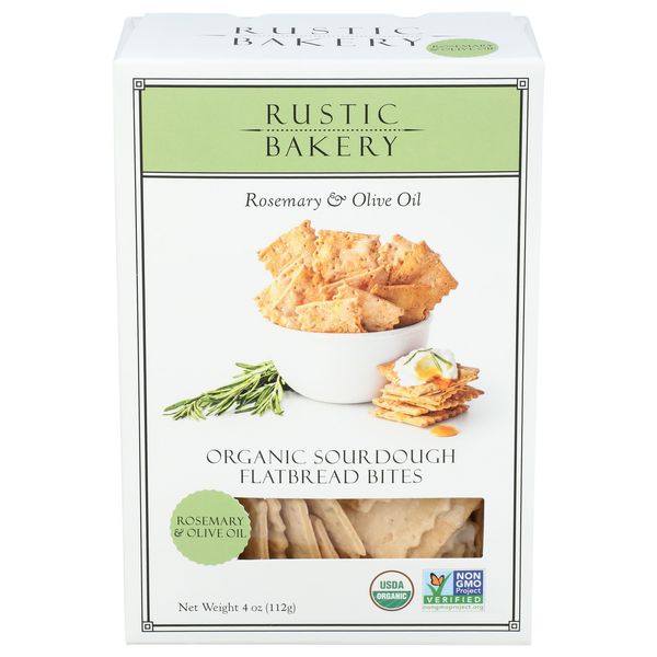 RUSTIC BAKERY Organic Rosemary Olive Oil Flatbrd Bites, 4 OZ