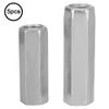 5pcs M10 Long Shank Carbon Steel Nuts Hexagonal Coupling Nuts Hexagonal Socket Nut Threaded Fixings (M10 x 50)