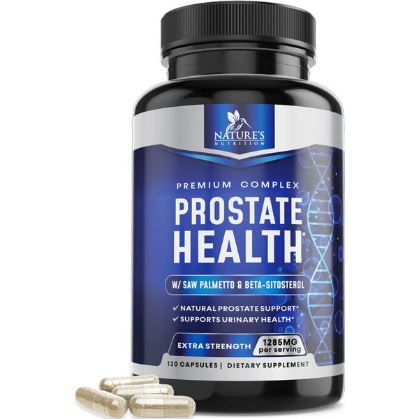 Prostate Supplements for Men with Saw Palmetto, Beta Sitosterol, Lycopene - Supports Prostate Health and Bladder Health - Supplement to Support Normal Bathroom Trips and Urination - 120 Capsules