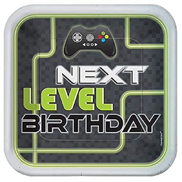 Amscan 552948-55 Level Up 23Cm Square Plate Fsc