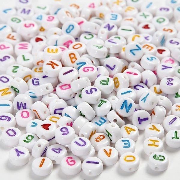 PAINT IT EASY Letter Beads, White, Approx. 1500 Pieces
