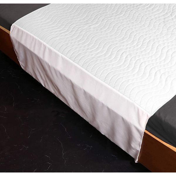 Washable Bed Protector/Pad with Tucks, White - Pack of 1