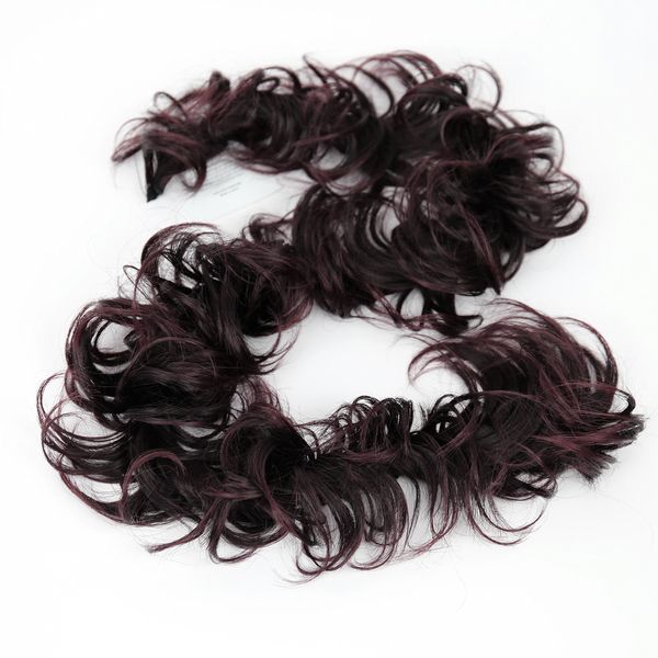 CAISHA by PRETTYSHOP Hairpiece Hair Wrap Heat-resistant Synthetic Fibres Curly Messy Updo Dark Brown Mix HW27