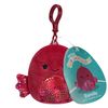 Squishmallows 3.5"" Clip-On Barella The Beta Fish, Small, Red