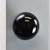 Pair of Ceramic Sprung Door Knobs inc. Spindle & Fixing Screws - Midnight Black/Chrome Back Plate