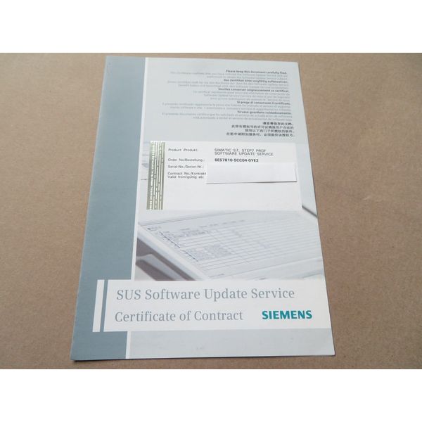 New Siemens Simatic S7 Step 7 Professional Software Update Service License