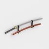 Plexico 2 Tier Katana Wall Mount/Universal Samurai Sword Brackets/Katana & Scabbard Holder/PW-30