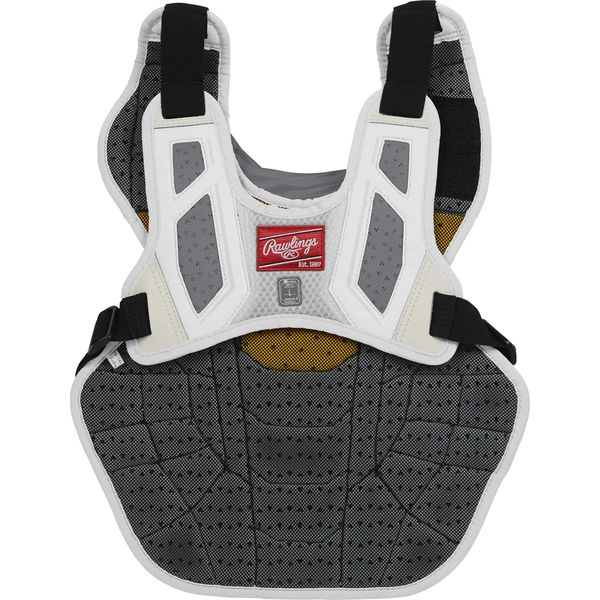 Rawlings | VELO 2.0 Catcher's Chest Protector | Baseball | Intermediate - 15 1/2" | White/Silver