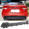 Fits 20-22 Toyota Corolla LE XLE Matte Black Rear Bumper Diffuser w/ Silver Tips