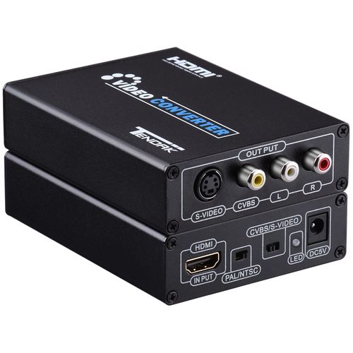 Tendak HDMI to Composite 3RCA AV S-Video R/L Audio Video Converter Adapter Upscaler Support 720P/1080P with RCA/S-Video Cable for PC Laptop Xbox PS3 TV STB VHS VCR Camera Blue-Ray DVD