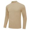 Men's Casual Slim Fit Half Turtleneck Shirts Basic Long Sleeve Undershirt Top Knitted Pullover Khaki M