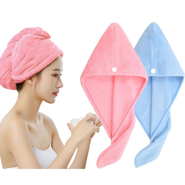 Minashun Hair Drying Towel, 2 Pieces, Strong Water Absorbency, Hair Dry Cap, Quick Drying, Hair Cap, Bath, Shower Cap, Towel Cap, Hair Towel, Soft Touch, Fluffy, Hair Dryer, Microfiber, Microfiber