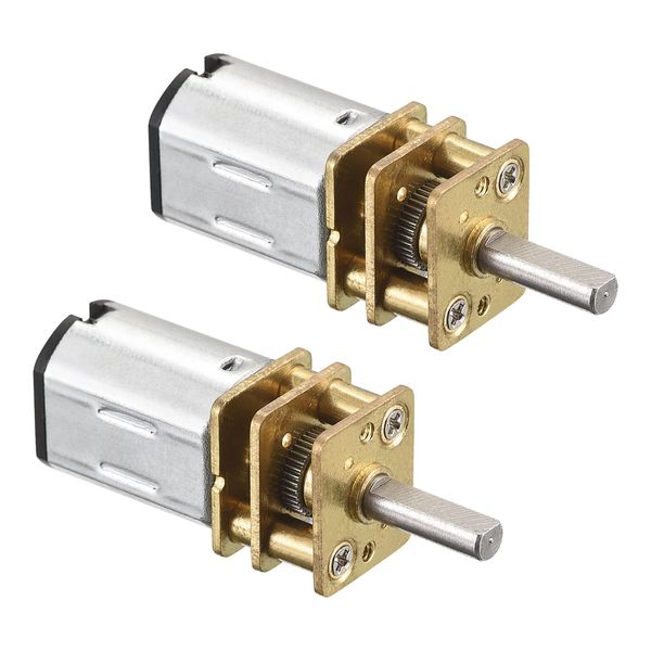 Rebower 2pcs Micro Speed Reduction Gear Motor with Full Metal Gearbox for DIY RC Aircraft Model Car 300RPM DC 3V