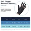 Non-Slip Copper Arthritis Compression Gloves Full Finger - L Fits 4" Palm Width