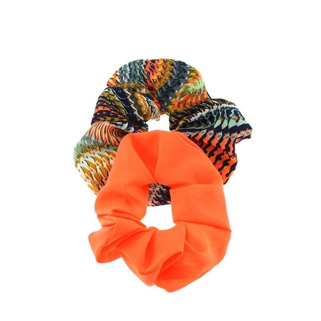 Zac's Alter Ego Set of 2 Hair Scrunchies - Aztec Inspired Print and Neon