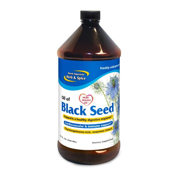 NORTH AMERICAN HERB & SPICE Black Seed Oil - 32 fl. oz. - Cardiovascular, Digestive & Immune Support - Non-GMO - 192 Servings