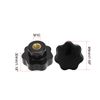 sourcing map Star Knob Handle M10 Diameter Brass Insert Internal Thread Black Pack of 3