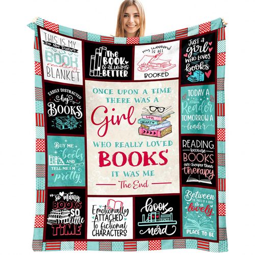 Book Lovers Gifts for Women, Bookish Gifts for Book Lovers Women, Book Lovers Gift Ideas Throw Blanket 60"x50", Reading Gifts for Readers/Librarian/Book Nerd/Bookworm, Book Club Gifts for Women