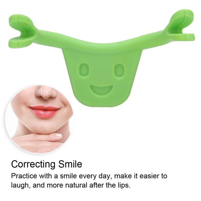 Personal Face Trainer, Smile Beauty Exerciser Facial Smile Maker Trainer Forming Mouth Exerciser for Muscles Stretching Lifting Exercise Lips Trainer(Green)