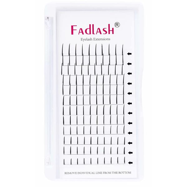 Lash Spikes Extensions FADLASH Premade Spikes Eyelash Extensions D Curl 14mm Single Super Thick Eyelash Extensions Supplies Spikes Fans Matte Black Fairy Lashes (0.07D, 14mm)