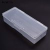 KADS Plastic Transparent Empty Nail Storage Box Manicure Equipment Decoration Tools Case (WHITE)