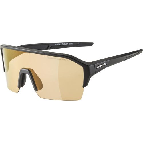 ALPINA RAM HR Q-LITE V Mirrored, Contrast Enhancing & Anti-Fog Sports & Cycling Glasses with 100% UV Protection for Adults, Matte Black, One Size