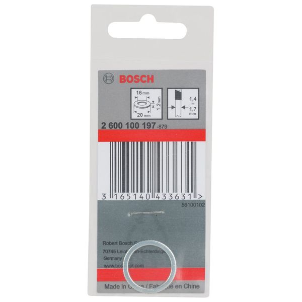 Bosch Professional Reduction Ring for Circular Saw Blades 20x16x1.2mm, 2600100197, Silver/White, Metal