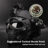 2 PCS AliPlus Mexican Emblem Patch Embroidered Tactical Military Morale Patch Applique Fastener Hook and Loop(White)