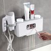 5 Toothbrush Slots Holder Wall Mount Automatic Toothpaste Dispenser Squeezer US