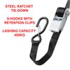 Master Lock 3109EURDAT Certified Ratchet Strap with S Hook, Black, 5m x 25mm Strap