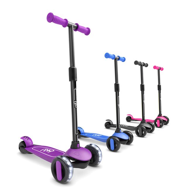 6KU Scooter for Kids Ages 3-5 with Flash Wheels, Kids Scooter 4 Adjustable Height, Toddler Scooter Extra-Wide PU LED Wheels, 3 Wheel Scooter for Kids for Girls & Boys Learn to Steer(Purple)