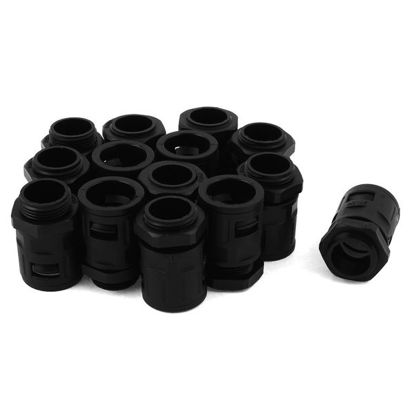 Sourcingmap AD18.5 Corrugated Conduit PG13.5 20mm Quick Connector Adapter 14Pcs