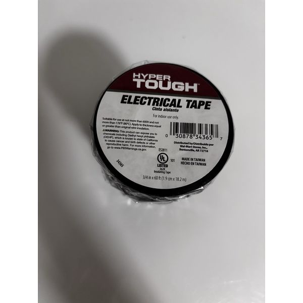 Hyper Tough Electrical Tape Black, New (6 Ct)