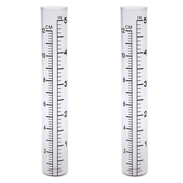 HUTNUOY 5" Rain Gauge Replacement Tube Glass for Outdoor Garden Yard Home, Best Rated 2 Pcs