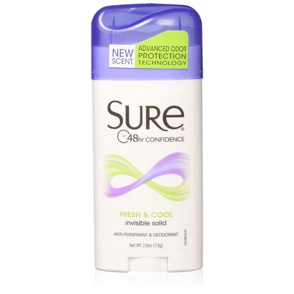 Sure Anti-Perspirant & Deodorant Invisible Solid Fresh & Cool 2.60 oz (Pack...