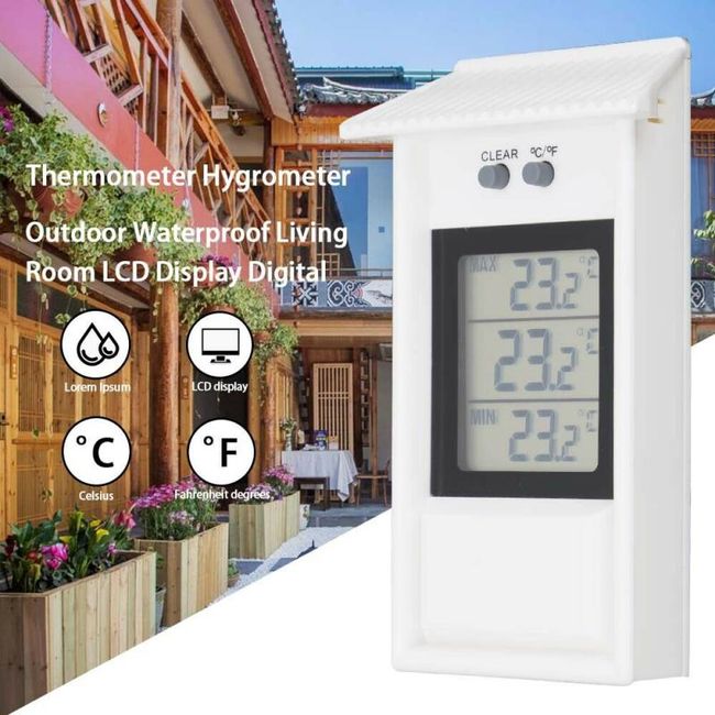 LCD Digital Indoor/Outdoor Waterproof Thermometer Garden