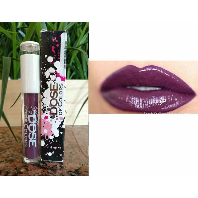 Dose of Colors CLASSIC LIP GLOSS Vibrant Shine Non-Sticky TOXIC Eggplant Purple!