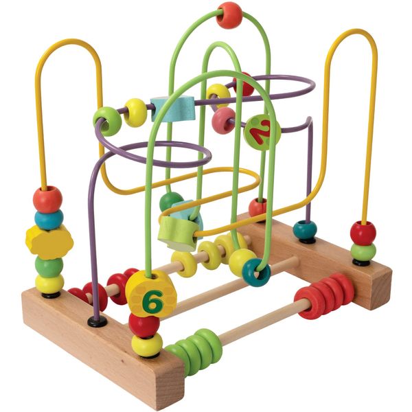 Wowow Toys WoodWorks Bead Coaster | Wooden Bead Maze with Wooden Abacus Early Development & Activity Toys for Kids Highchair for Toddler Girls Boys 18 Months+