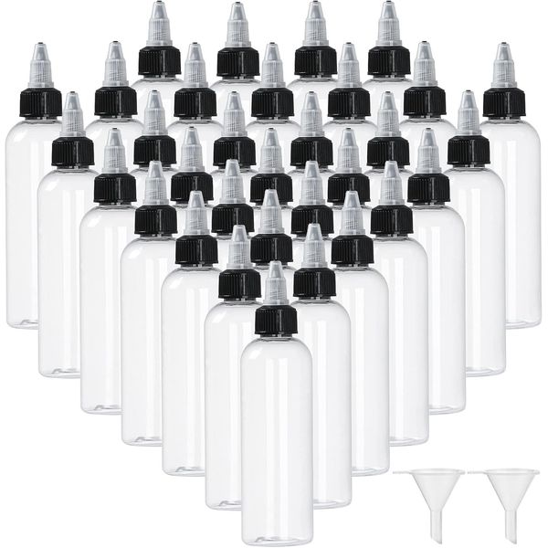 32 Pack 2 Oz Plastic Squeezing Bottles () Clear Oil Dispenser Dropper Bottle Ap